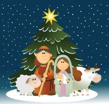 Nativity scene Stock Illustration