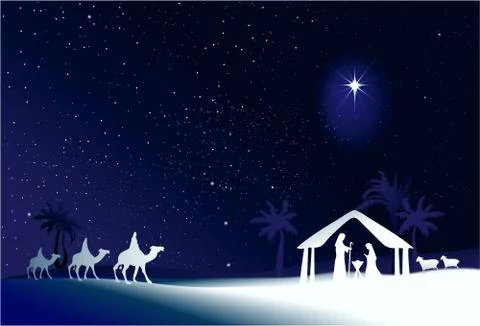 Nativity scene Stock Illustration