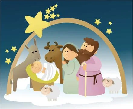 Nativity scene Stock Illustration
