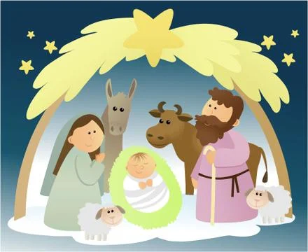 Nativity scene Stock Illustration