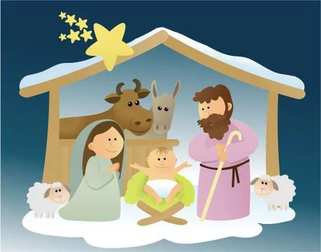 Nativity scene Stock Illustration