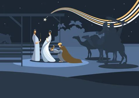 Nativity scene Stock Illustration