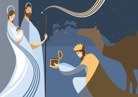 Nativity scene Stock Illustration
