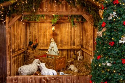 Nativity scene in Prague. Stock Photos