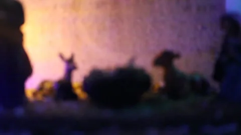 Nativity scene shadows in Chrstmas time Stock Footage 324681824