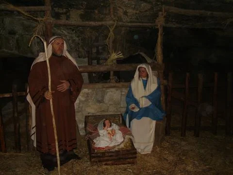 Nativity scene in Sicily Stock Photos