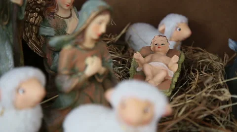 Nativity Scene - tracking shot Stock Footage 44893276