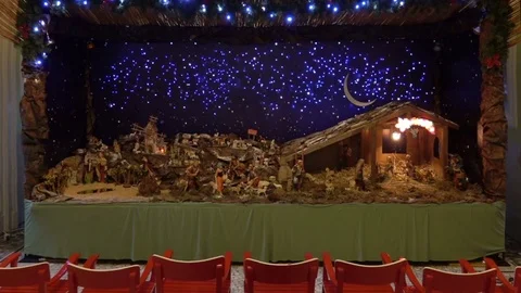 Nativity Scene, Wide Shot Stockbeeldmateriaal 72209527
