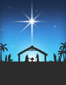Nativity Silhouette , Christmas Stock Illustration