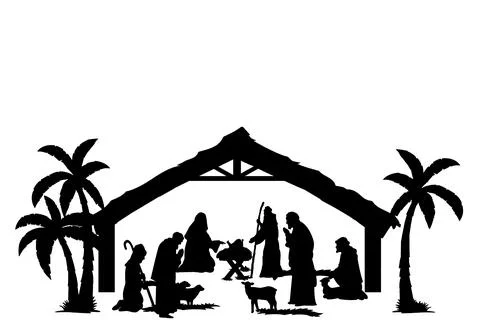 Nativity Silhouette Stock Illustration