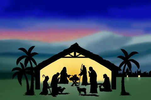 Nativity Silhouette Stock Illustration