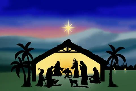 Nativity Silhouette Stock Illustration