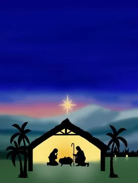 Nativity Silhouette Stock Illustration