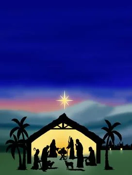 Nativity Silhouette Stock Illustration