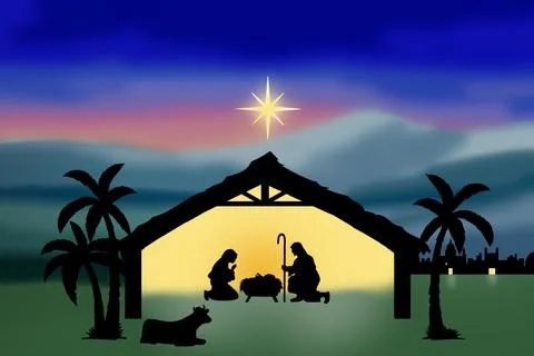 Nativity Silhouette Stock Illustration