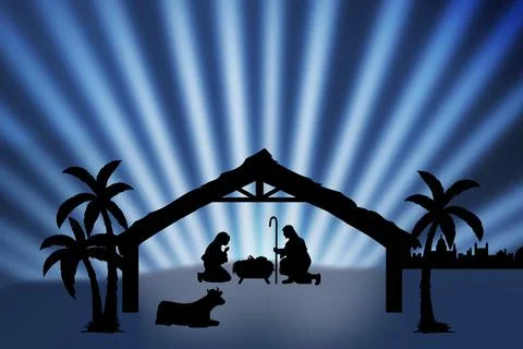 Nativity Silhouette Stock Illustration