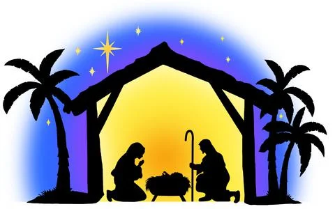 Nativity Silhouette Stock Illustration