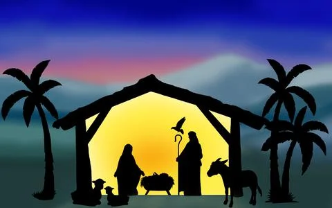 Nativity Silhouette Stock Illustration