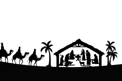 Nativity Silhouette Stock Illustration