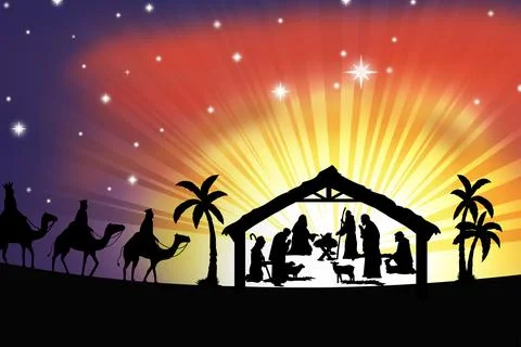Nativity Silhouette Illustrazione stock