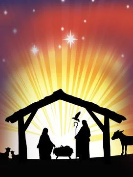 Nativity Silhouette Stock Illustration