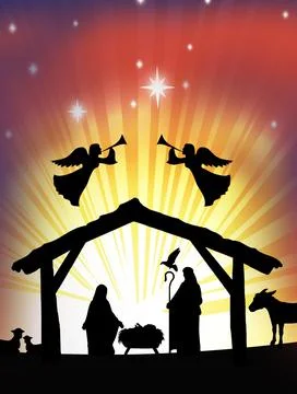 Nativity Silhouette Stock Illustration