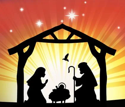 Nativity Silhouette Stock Illustration