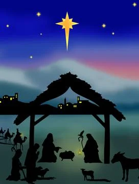 Nativity Silhouette Stock Illustration