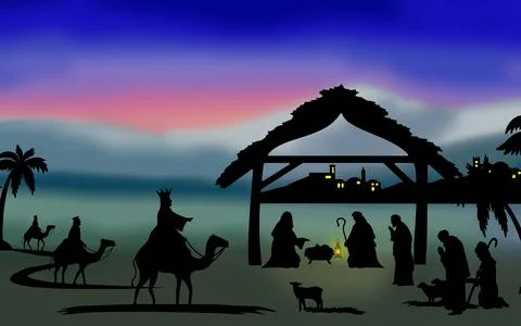 Nativity Silhouette Stock Illustration