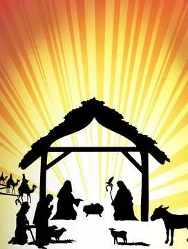 Nativity Silhouette Stock Illustration