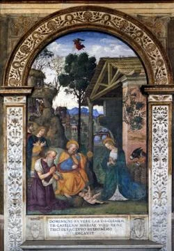 Nativity with the St. Jerome Stock Photos