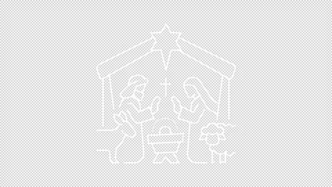 Nativity white line animation Stock Footage 276529394