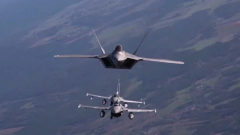 NATO Fighter Jets Flying Over Poland Ready to Stop Russian Aggression (4) Video stock 234638443