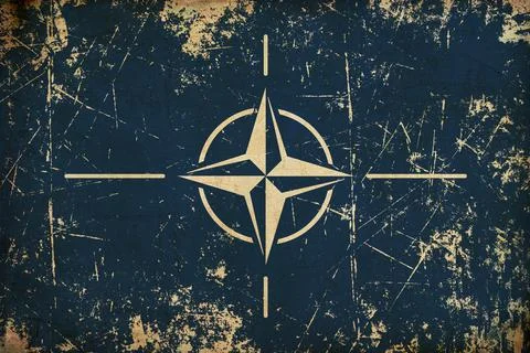 NATO Flag Flat Aged Stock Illustration