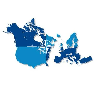 NATO flag map with clipping path Stock Illustration