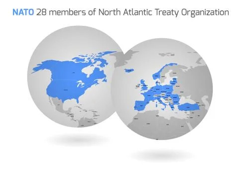 NATO member countries globes Stock Illustration