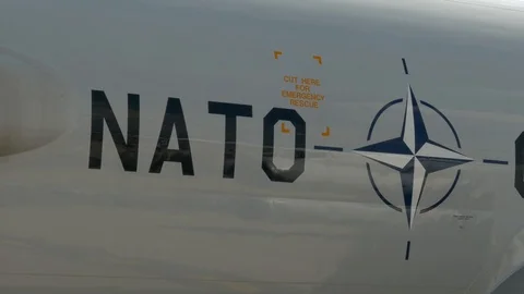 Nato sign on plane Stock Footage 98143093