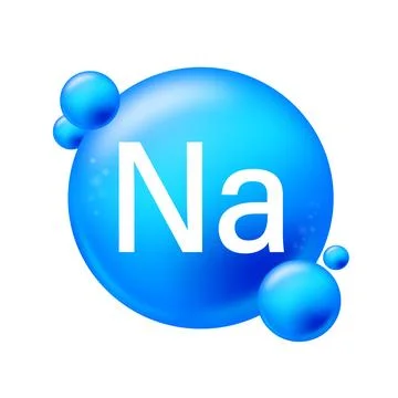 Natrium icon structure chemical element round shape circle light blue. Chemical Stockillustratie