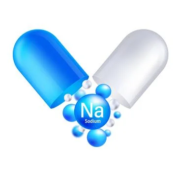 Natrium icon structure chemical element round shape circle light blue. Chemical Stock Illustration