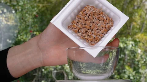 NATTO  (fermented soybeans) Stock Footage 235960259