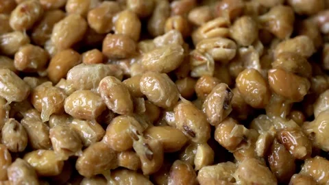 Natto or fermented soybean circle around Stock Footage 252353614