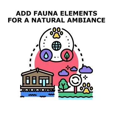 Natural ambience adding fauna elements concept Stockillustratie