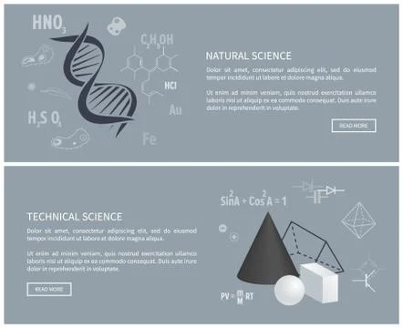 Natural and Technical Science Vector Illustration Stock Illustration