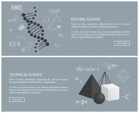 Natural and Technical Science Vector Illustration Stock Illustration