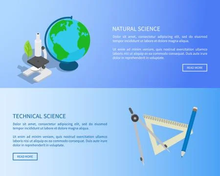 Natural and Technical Sciences Internet Info Page Illustrazione stock