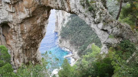 Natural Arch on Capri Stock Footage 45091278