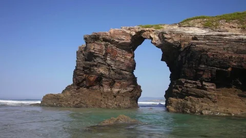 Natural arch in the rocks Stock Footage 79615588