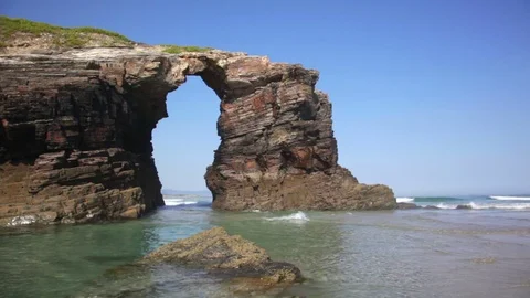 Natural arch in the rocks Stock Footage 81676914