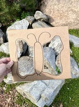 Natural art frame, Spring active idea, Kids craft Stock Photos