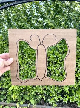 Natural art frame, Spring active idea, Kids craft Stock Photos